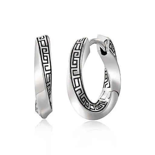 IDEAGEMER 925 Sterling Silver Earrings Men's-4
