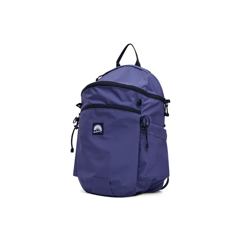 MYEDITION 18L Backpack Outdoor Bag Fabric Black/Greige/Long Flower Baskets Purple Unisex-1