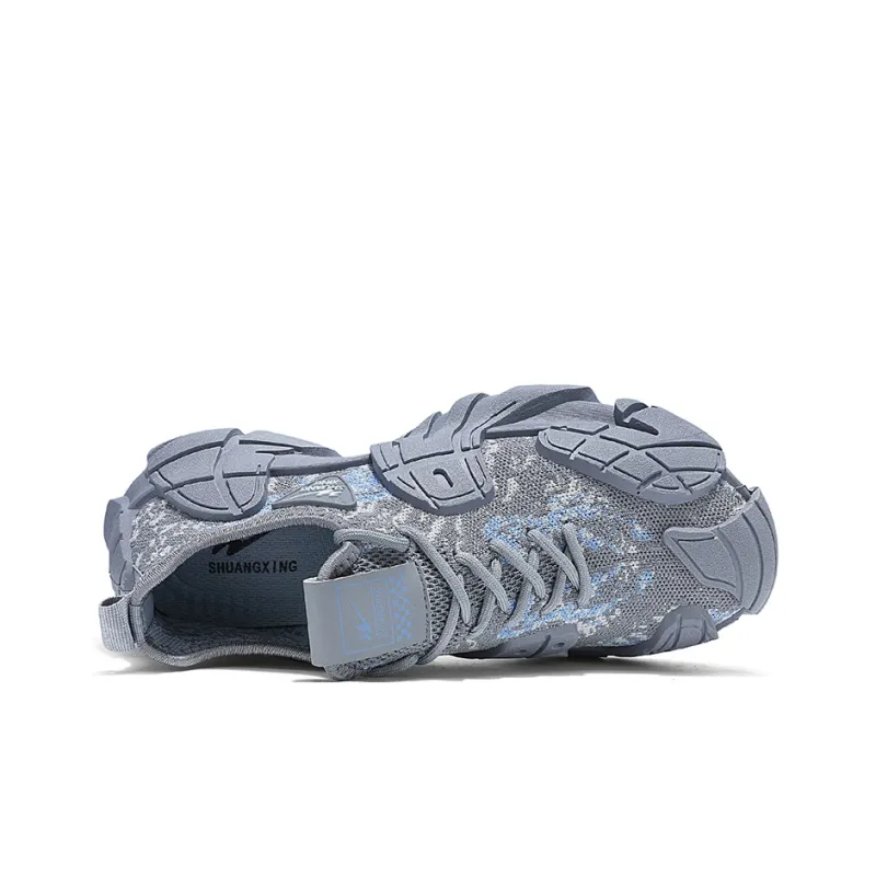 Binary Lightweight, Breathable, And Slip Resistant Low Top Chunky Sneakers Men's Gray-6