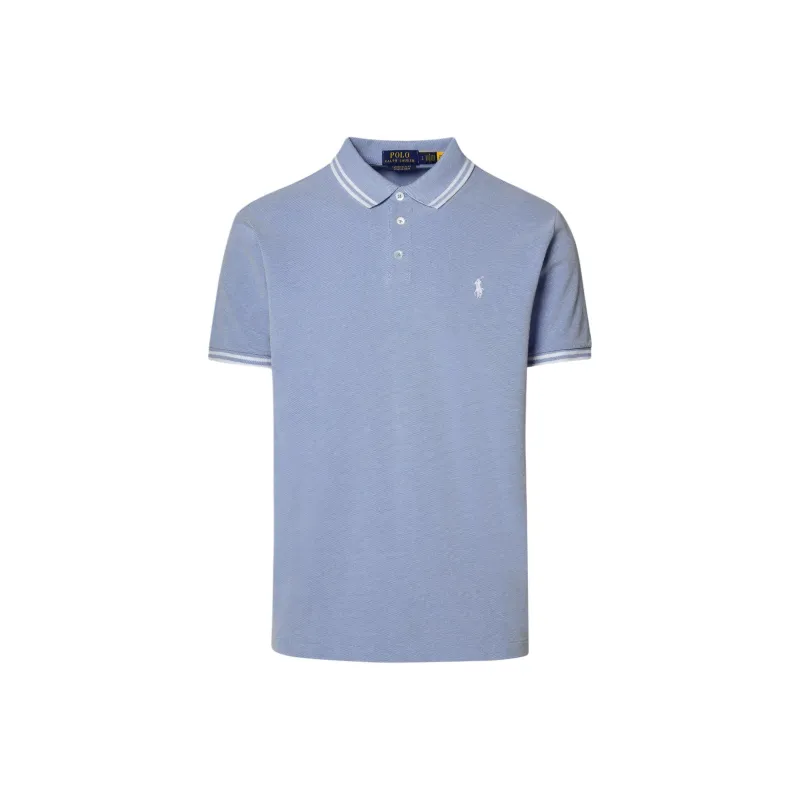 Polo Ralph Lauren Striped Edge Pique Short Sleeved Polo Shirt-0