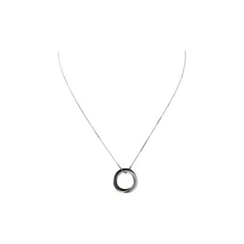 Cartier Pre owned 18kt White Gold Trinity Ceramic And Diamond Pendant Necklace