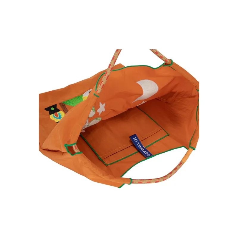 MYTIMELAB Nylon Handbag Unisex Orange/Rose Red-4
