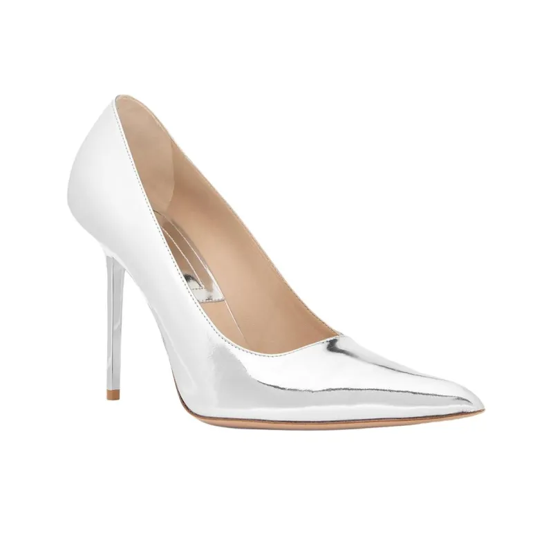 MICHAEL KORS Winona Slim Heel High Heels 10.1cm Women's Silver-2