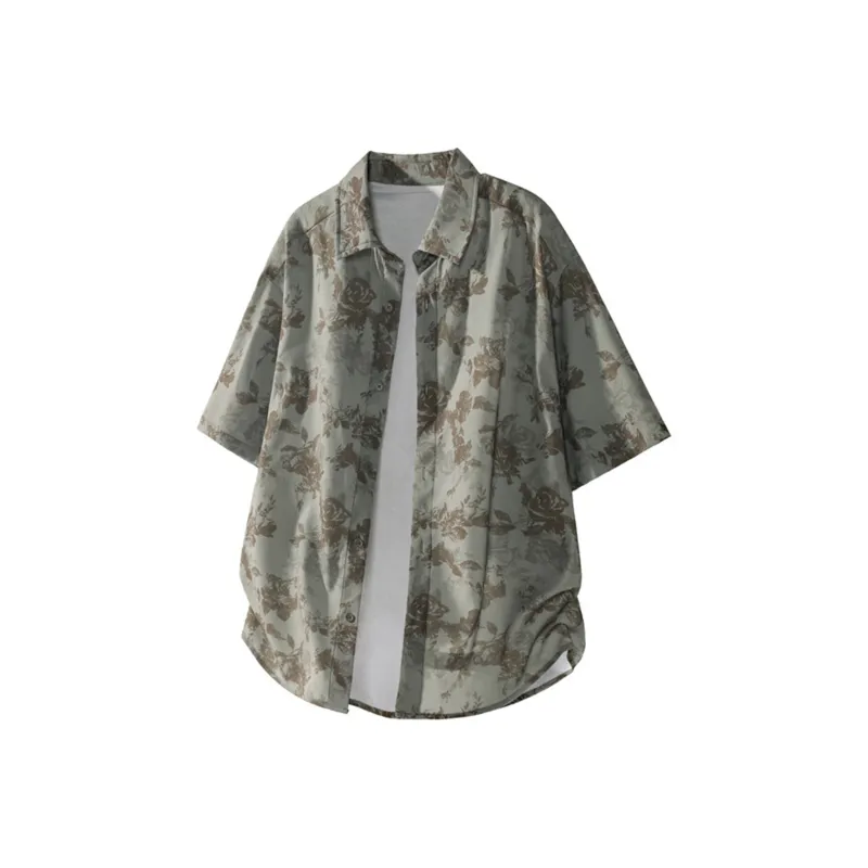RASHOMONG Shirts Unisex Rose Green-0