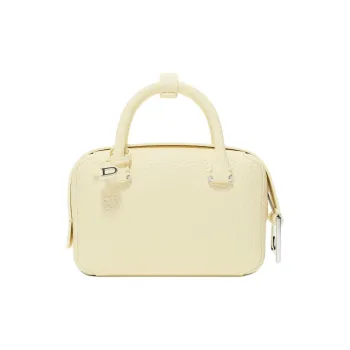 Delvau Cool Bo Cow Leather One Shoulder Handbag Women's Vanilla
