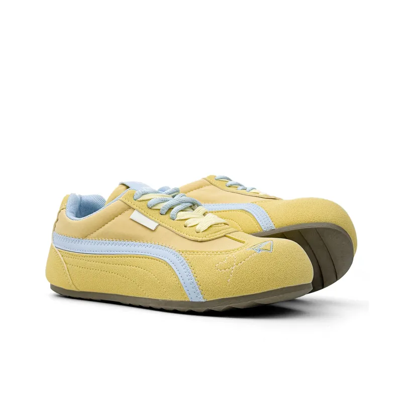 Mengsai Abrasion Resistant Slip Resistant Low Top Casual Shoes Women's Yellow Blue-3