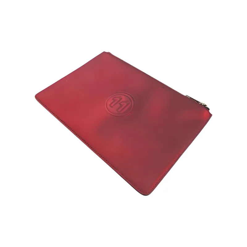 Maison Margiela Metal Leather Clutch Women's Red & Black-1