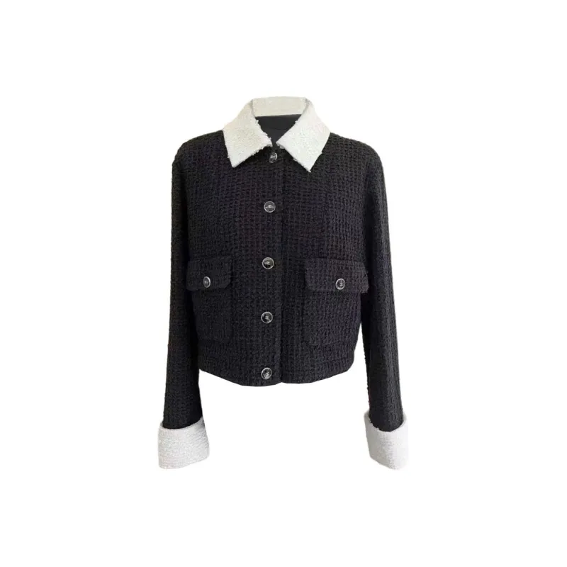 CHANEL 25P Spring Summer Preview Collection Jackets Coats Women's Black-0