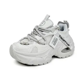 La Chapelle Anti Slip Wear Resistant Low Top Chunky Sneakers Women's Gray