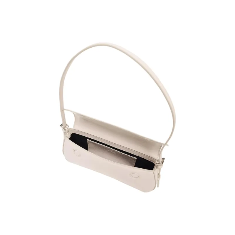ZARA PU Shoulder Bag Trumpets Women's White-3