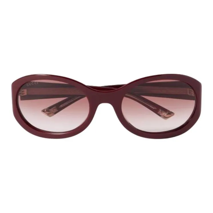 GUCCI Acetate Irregular Shape Sunglasses Unisex Red-0