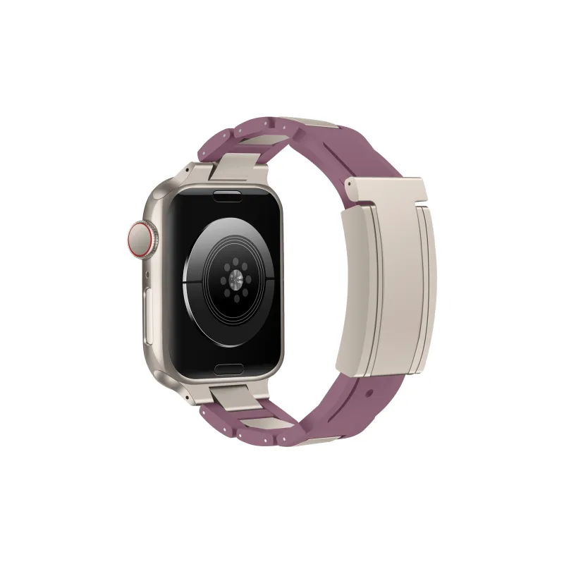 KVZUVUU Apple Compatibility Watch Band Stainless Steel, Rubber Material-48