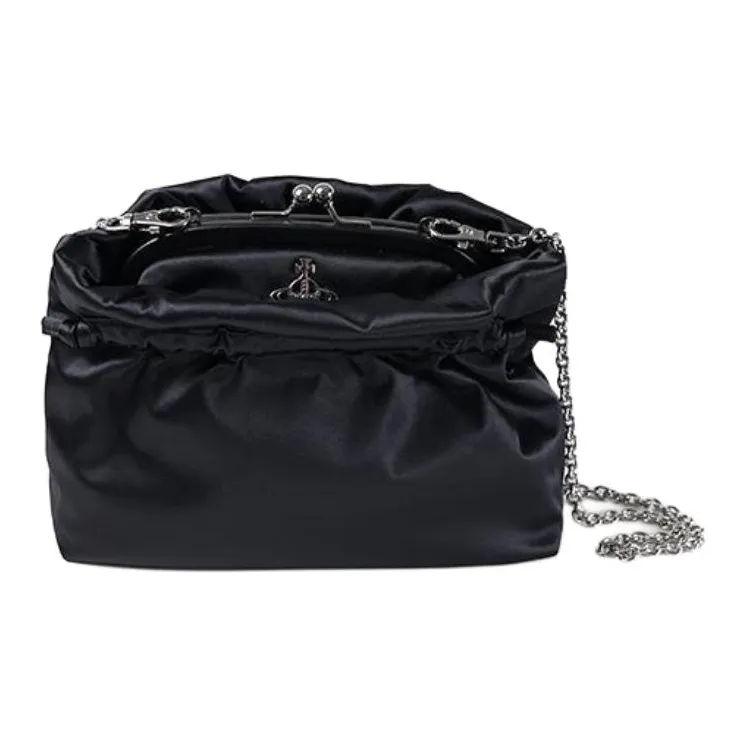 Vivienne Westwood Eva Series Silk Shoulder Bag Trumpets Women's Black-1