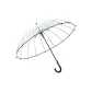 16 Bone Eva Transparent Umbrella Straight Shaft Umbrella-Black Handle