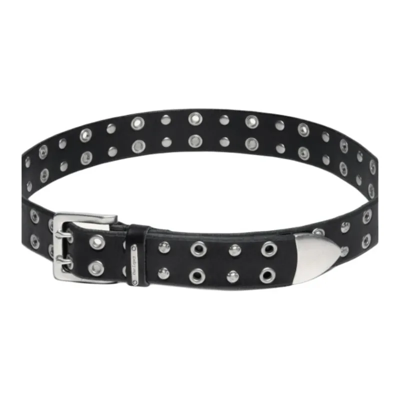 OUR LEGACY Leather, Metal Leather Belts Unisex Black 5CM-1
