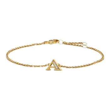 David Yurman 18K Yellow Gold Petite Pavé Initial Diamonds Bracelet