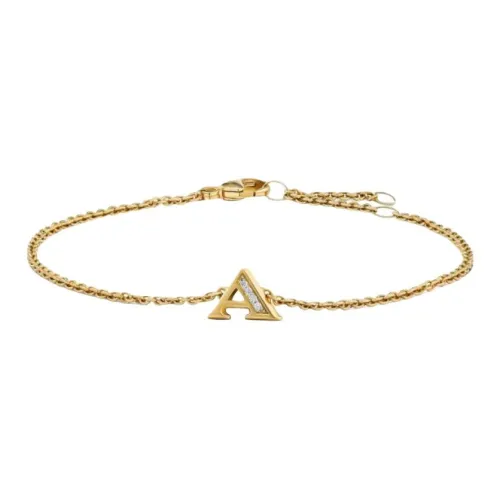 David Yurman 18K Yellow Gold Petite Pavé Initial Diamonds Bracelet