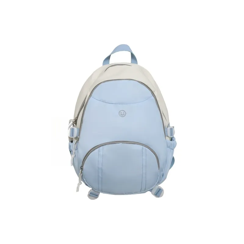 AIBAG Nylon Backpack Unisex Black/Pink/Light Blue-13