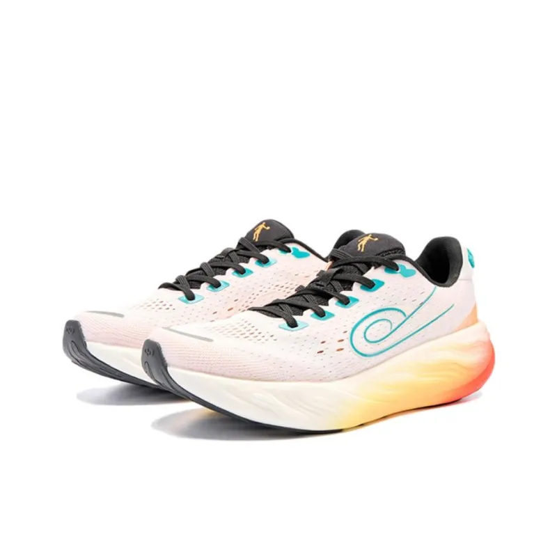 QIAODAN Chi Pro Anti Slip Wear Resistant Low Top Casual Racing Running Shoes Men's White Orange-2
