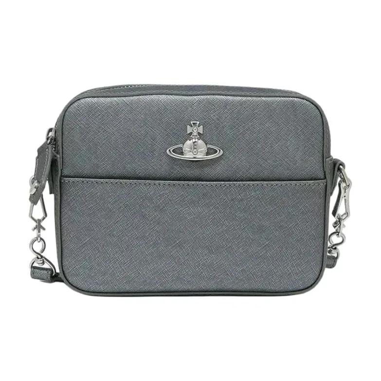 Vivienne Westwood Leather Shoulder Bag Women's Charcoal Gray-0