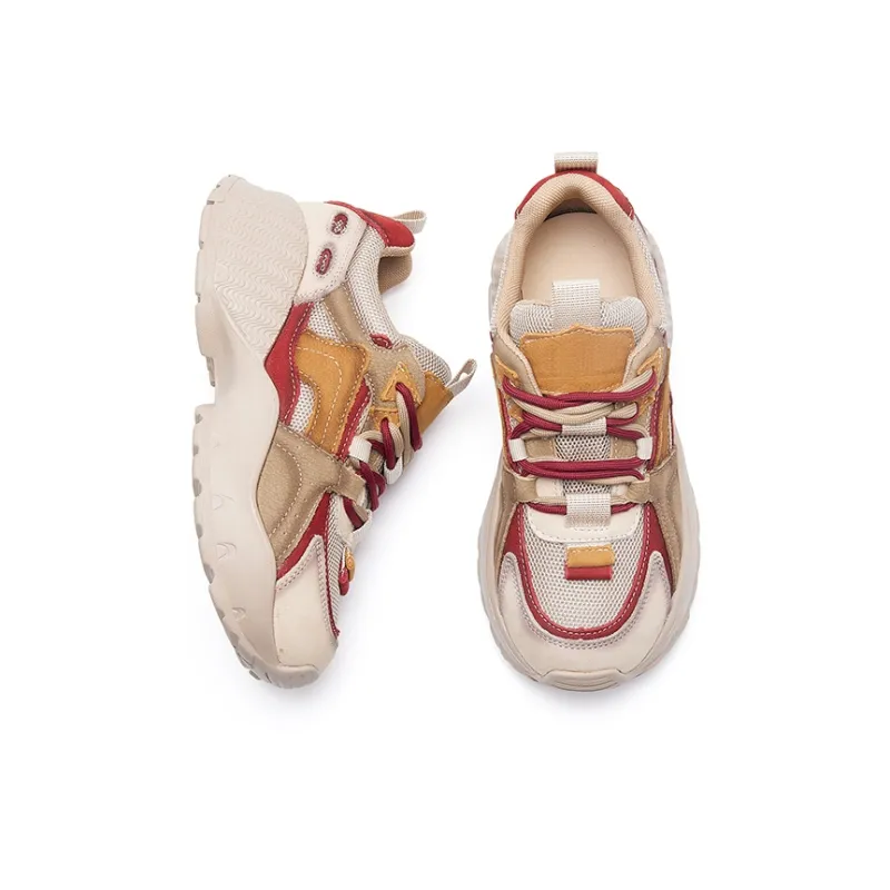 BURGELY Lightweight And Breathable Low Top Chunky Sneakers Women's-4