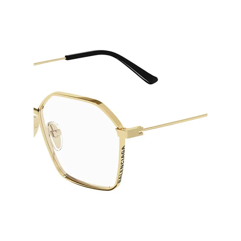 Balenciaga Metal Irregular Shape Eyeglass Frames Unisex Gold-1