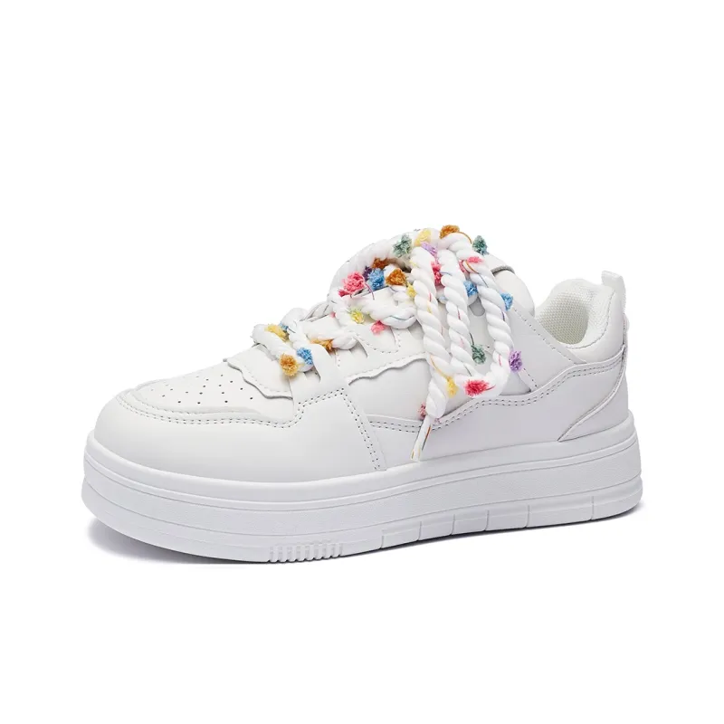 VKOI 1999 Wear resistant And Lightweight Low Top Skateboard Shoes Women's White-2