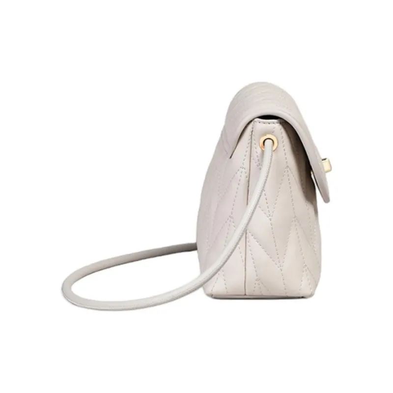 VINEY Cow Leather Shoulder Bag, Crossbody Bag Regular Women's Ecru-2