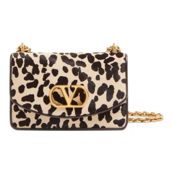 Valentino Calfskin Crossbody Bag, Shoulder Bag Trumpets Women's Brown