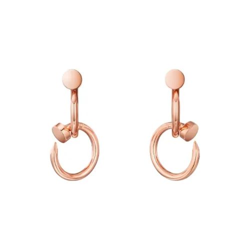 CARTIER 18K Rose Gold Earrings Unisex Pink Gold