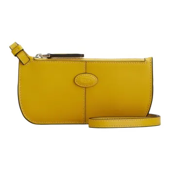 TOD'S Calfskin Eyeglass Pouch Unisex Yellow
