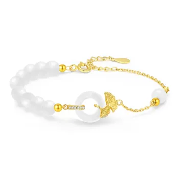 Love Link Chalcedony Jade Bracelets Women's