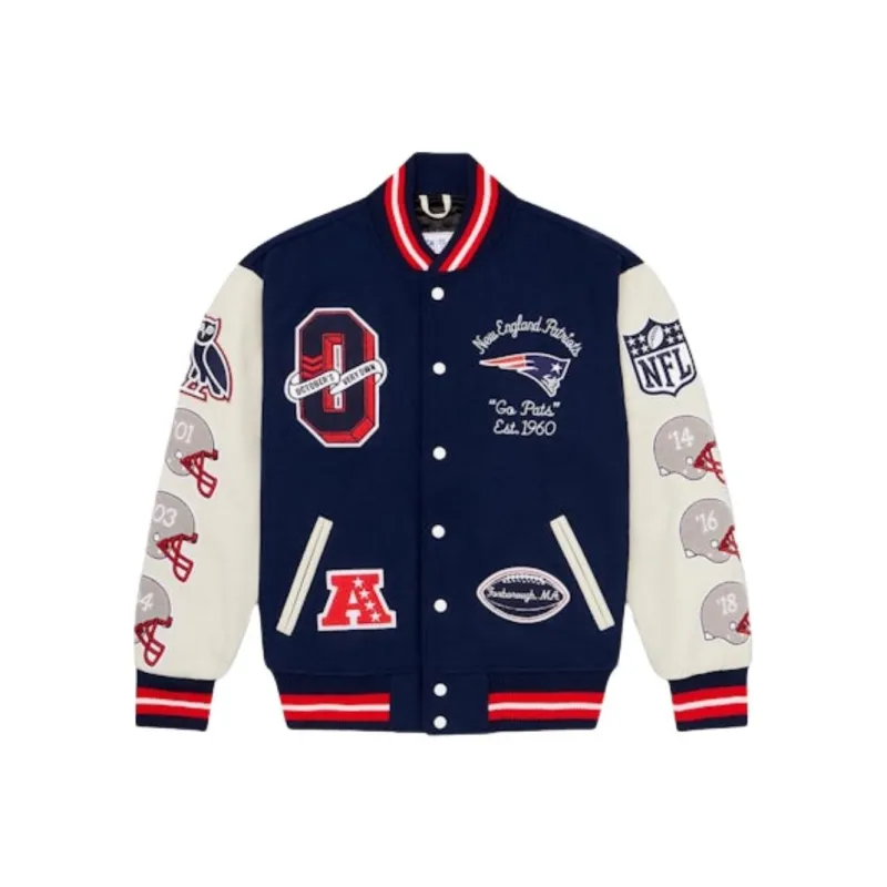 Ovo X Nfl New England Patriots Varsity Jacket-0