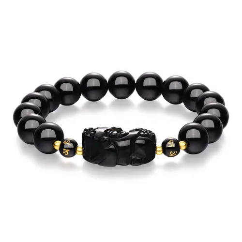 JINLIUFUJIXIANG Natural Obsidian Bracelets Unisex