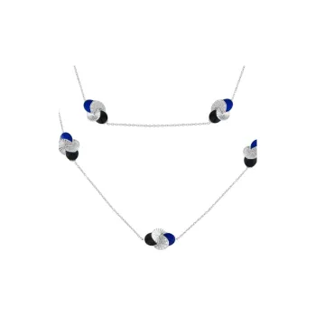 Cartier Long Station 18K White Gold Diamond Necklace
