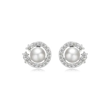 Andaozi Pearl Stud Earrings Women's