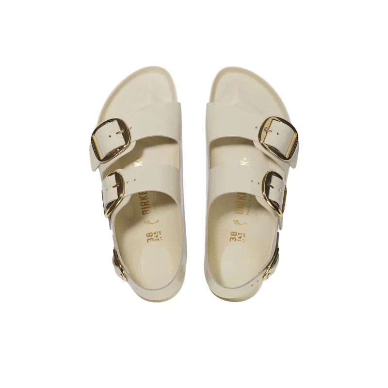 Birkenstock Milano Big Buckle Beach Sandals Women's Ecru Regular Loose Fit-3