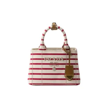 PRADA Cotton Handbag Mini Women's Pomegranate Yellow & Red