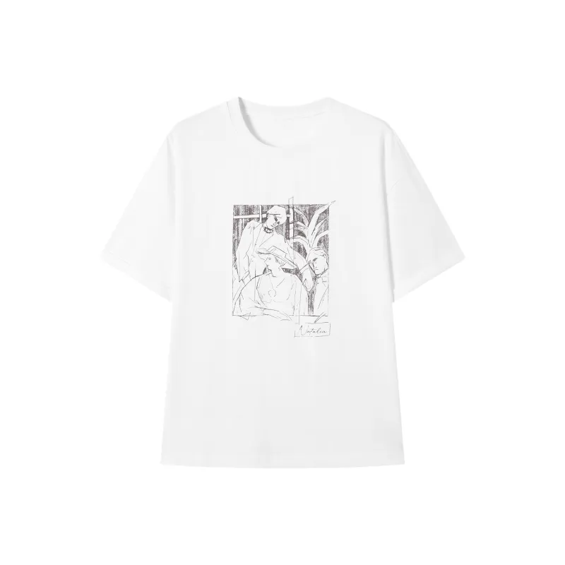 DIALOGUE Drop Shoulder Sleeve T Shirt Women's-2
