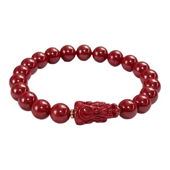 Oriental Jade Reconstructed Cinnabar Bracelets Women's