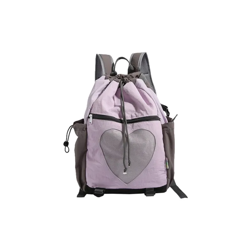 Yalu Nylon Backpack Regular Unisex Green/Pink/Brown-14