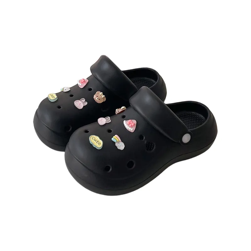 JINGEYU Spring Summer Girlish Minimalist Cute Versatile Women's Crystal Rabbit Shoe Flower DIY Slippers-0