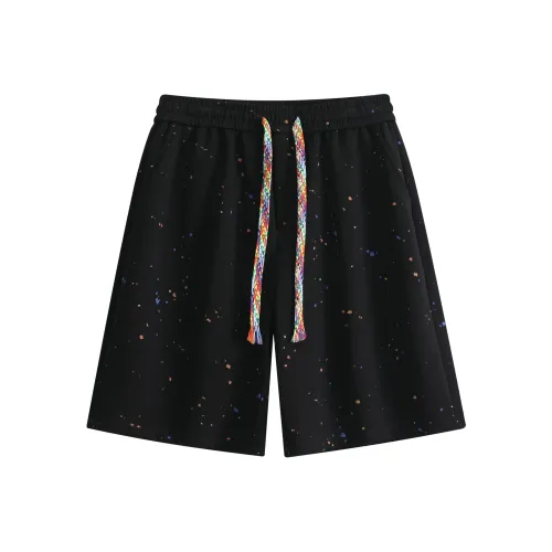 Kids star-print cotton shorts Schwarz