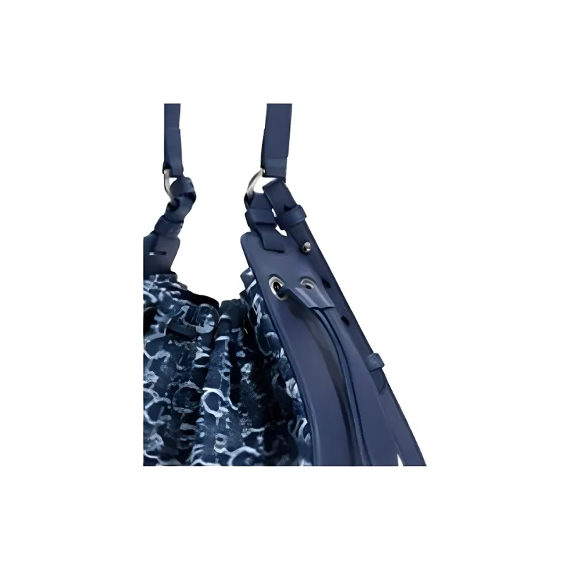 Laurence & Chico Cotton Bucket Bag Portable Crossbody Bag Shoulder Bag Large Size Women's Dark Blue-4