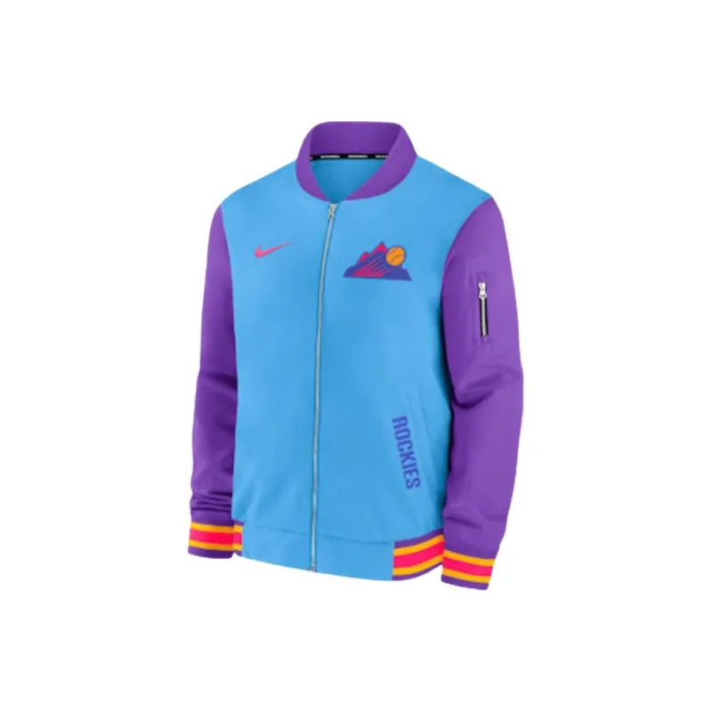 Nike Colorado Rockies Authentic Collection City Connect Men's Nike Mlb Full Zip Bomber Jacket-0