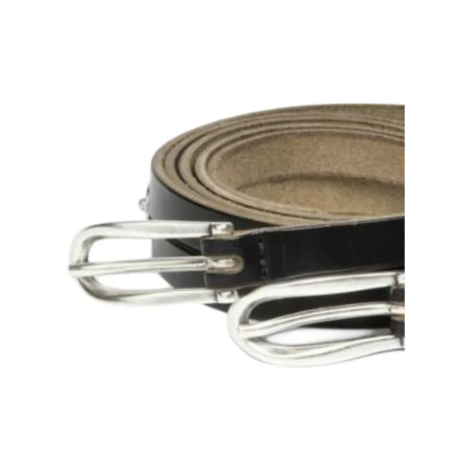 OUR LEGACY Leather, Metal Leather Belts Unisex Brown 2CM-2