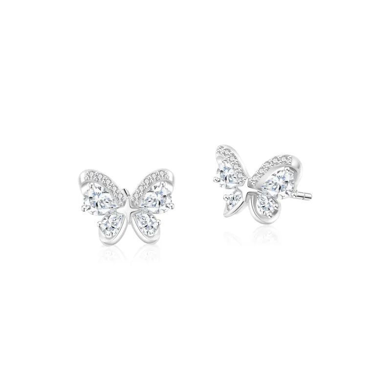 Lao Feng Xiang S925 Silver Stud Earrings Women's-0