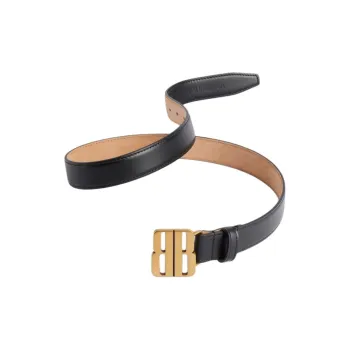 Balenciaga Cow Leather Belts Women's Black 1CM