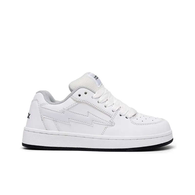 KATHRYN WILSON Height Increasing Abrasion Resistant Lightweight Slip Resistant Low Top Skateboard Shoes Unisex White-2
