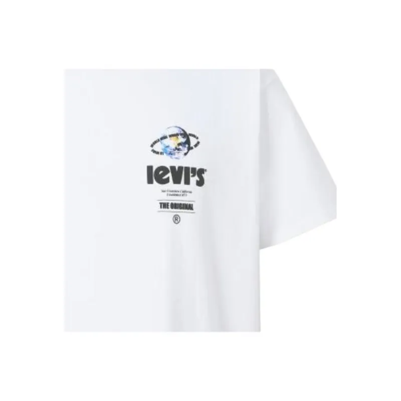 Levi's Men's Graphic Logo Crewneck T Shirt White-2